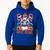Boo I Mean Moo Deng Halloween Pygmy Hippo Gift Hoodie