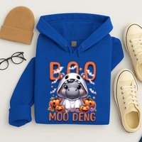 Boo I Mean Moo Deng Halloween Pygmy Hippo Gift Hoodie