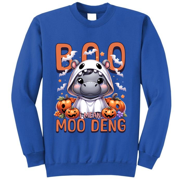Boo I Mean Moo Deng Halloween Pygmy Hippo Gift Sweatshirt
