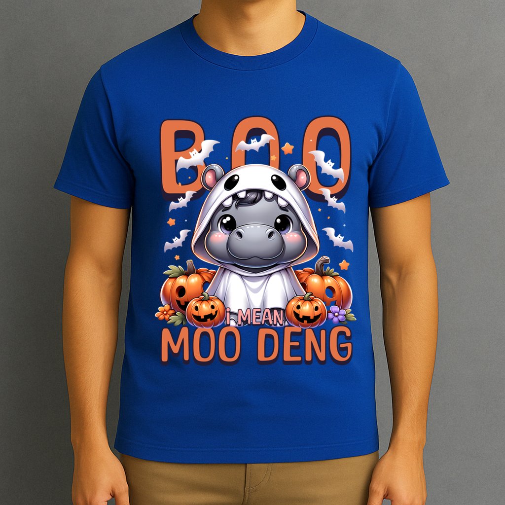 Boo I Mean Moo Deng Halloween Pygmy Hippo Gift T-Shirt