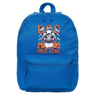 Boo I Mean Moo Deng Halloween Pygmy Hippo Gift 16 in Basic Backpack