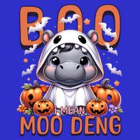 Boo I Mean Moo Deng Halloween Pygmy Hippo Gift 16 in Basic Backpack