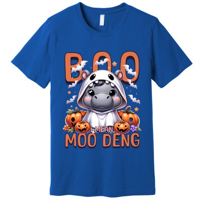 Boo I Mean Moo Deng Halloween Pygmy Hippo Gift Premium T-Shirt