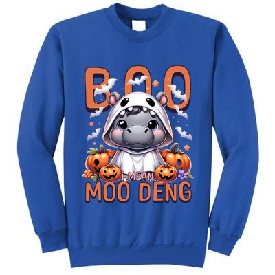 Boo I Mean Moo Deng Halloween Pygmy Hippo Gift Tall Sweatshirt