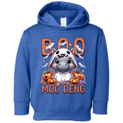 Boo I Mean Moo Deng Halloween Pygmy Hippo Gift Toddler Hoodie