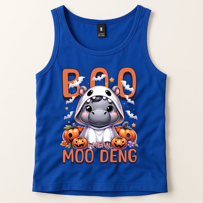 Boo I Mean Moo Deng Halloween Pygmy Hippo Gift Tank Top