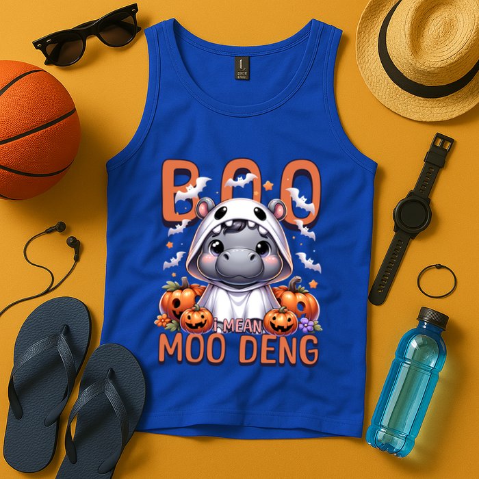 Boo I Mean Moo Deng Halloween Pygmy Hippo Gift Tank Top