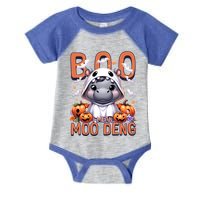 Boo I Mean Moo Deng Halloween Pygmy Hippo Gift Infant Baby Jersey Bodysuit