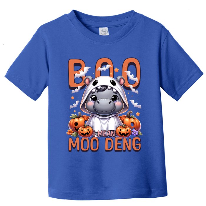 Boo I Mean Moo Deng Halloween Pygmy Hippo Gift Toddler T-Shirt