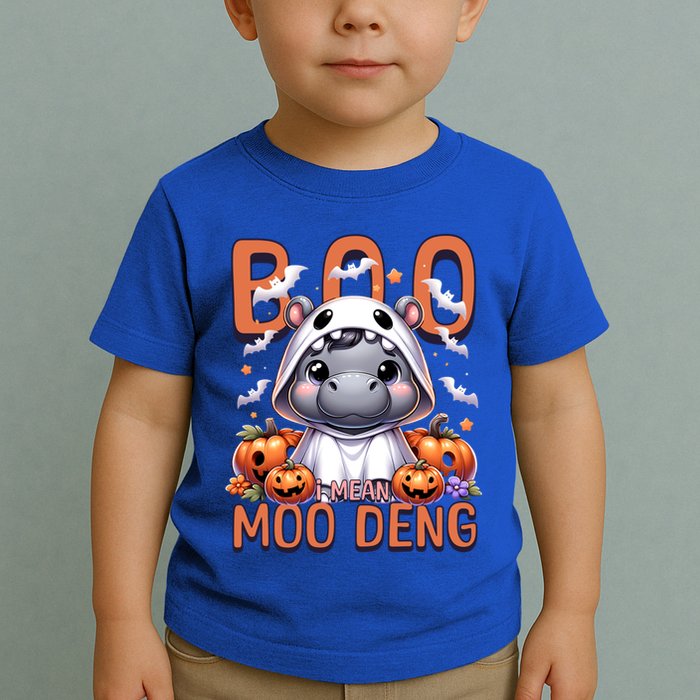 Boo I Mean Moo Deng Halloween Pygmy Hippo Gift Toddler T-Shirt