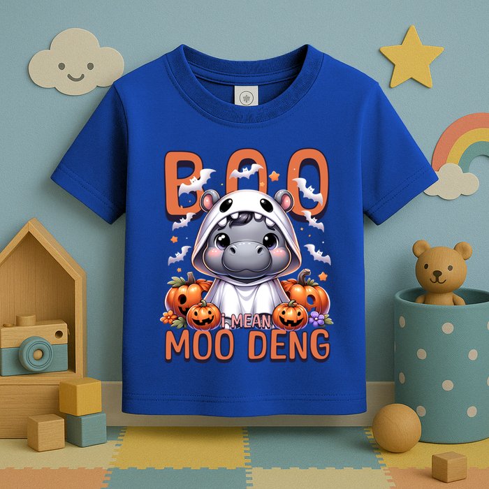 Boo I Mean Moo Deng Halloween Pygmy Hippo Gift Toddler T-Shirt