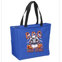 Boo I Mean Moo Deng Halloween Pygmy Hippo Gift Zip Tote Bag