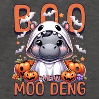 Boo I Mean Moo Deng Halloween Pygmy Hippo Gift Vector Backpack