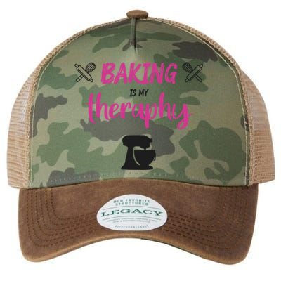 Baking Is My Therapy Cute Baker Biscuit Baking Culinary Cool Gift Legacy Tie Dye Trucker Hat