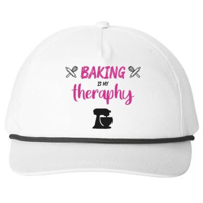 Baking Is My Therapy Cute Baker Biscuit Baking Culinary Cool Gift Snapback Five-Panel Rope Hat