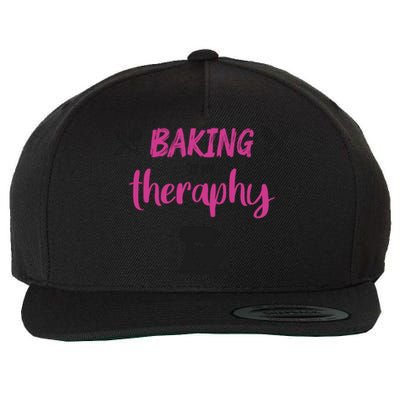 Baking Is My Therapy Cute Baker Biscuit Baking Culinary Cool Gift Wool Snapback Cap