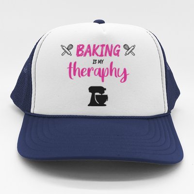 Baking Is My Therapy Cute Baker Biscuit Baking Culinary Cool Gift Trucker Hat