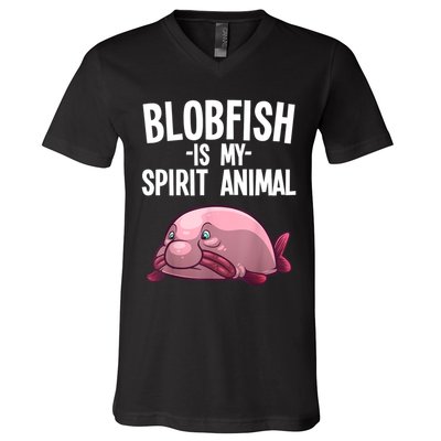 Blobfish Is My Spirit Animal Funny Blobfish Meme V-Neck T-Shirt