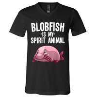 Blobfish Is My Spirit Animal Funny Blobfish Meme V-Neck T-Shirt