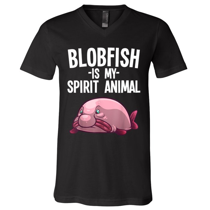 Blobfish Is My Spirit Animal Funny Blobfish Meme V-Neck T-Shirt
