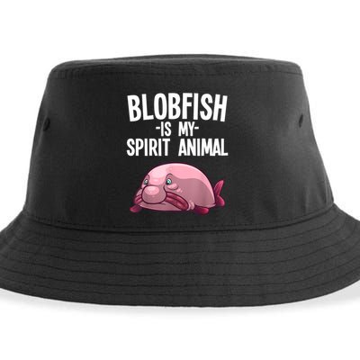 Blobfish Is My Spirit Animal Funny Blobfish Meme Sustainable Bucket Hat