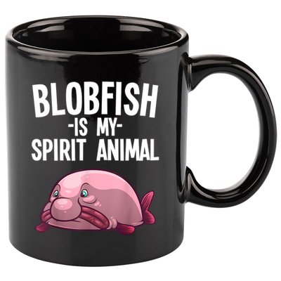Blobfish Is My Spirit Animal Funny Blobfish Meme 11oz C Handle Ceramic Mug