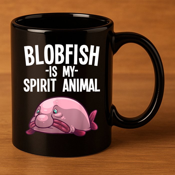 Blobfish Is My Spirit Animal Funny Blobfish Meme 11oz C Handle Ceramic Mug