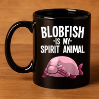 Blobfish Is My Spirit Animal Funny Blobfish Meme 11oz C Handle Ceramic Mug
