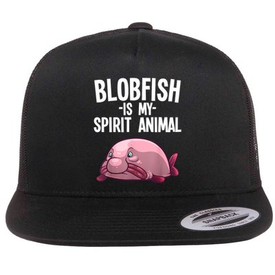Blobfish Is My Spirit Animal Funny Blobfish Meme Flatbill Hat