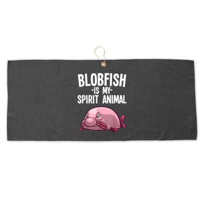 Blobfish Is My Spirit Animal Funny Blobfish Meme Large Microfiber Waffle Golf Towel