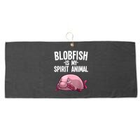 Blobfish Is My Spirit Animal Funny Blobfish Meme Large Microfiber Waffle Golf Towel