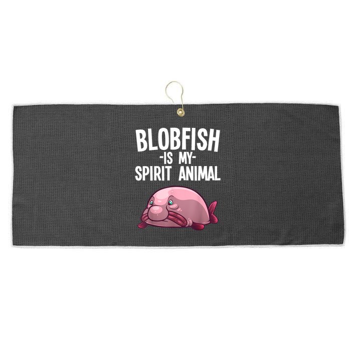 Blobfish Is My Spirit Animal Funny Blobfish Meme Large Microfiber Waffle Golf Towel