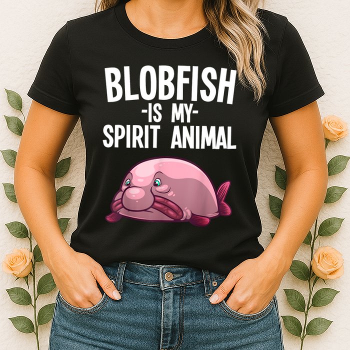 Blobfish Is My Spirit Animal Funny Blobfish Meme Womens T-Shirt