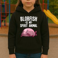Blobfish Is My Spirit Animal Funny Blobfish Meme Kids Hoodie