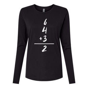 Baseball Inspired Math 6 4 3 2 Double Play Softball Game Womens Cotton Relaxed Long Sleeve T-Shirt