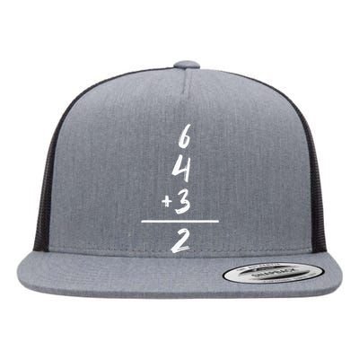 Baseball Inspired Math 6 4 3 2 Double Play Softball Game Flat Bill Trucker Hat