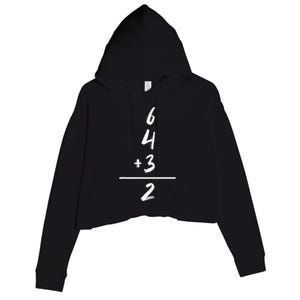 Baseball Inspired Math 6 4 3 2 Double Play Softball Game Crop Fleece Hoodie