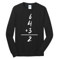 Baseball Inspired Math 6 4 3 2 Double Play Softball Game Tall Long Sleeve T-Shirt