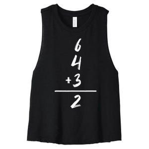 Baseball Inspired Math 6 4 3 2 Double Play Softball Game Women's Racerback Cropped Tank