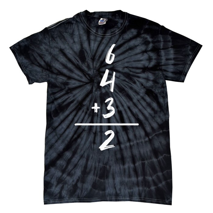 Baseball Inspired Math 6 4 3 2 Double Play Softball Game Tie-Dye T-Shirt