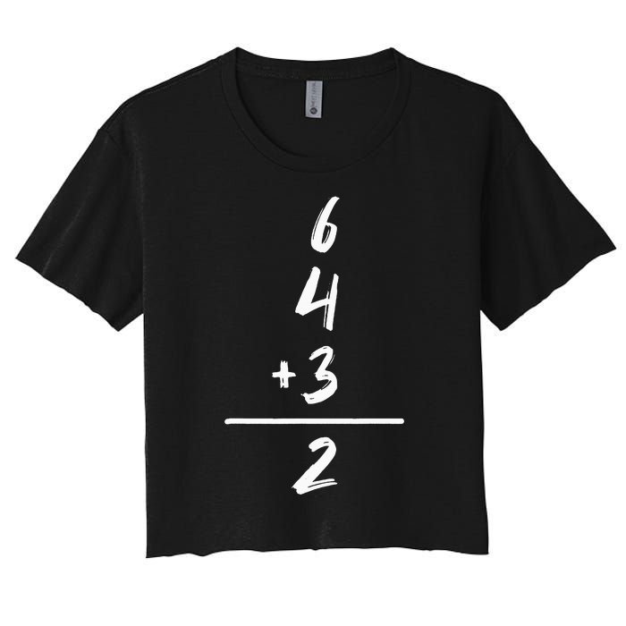 Baseball Inspired Math 6 4 3 2 Double Play Softball Game Women's Crop Top Tee