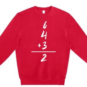 Baseball Inspired Math 6 4 3 2 Double Play Softball Game Premium Crewneck Sweatshirt