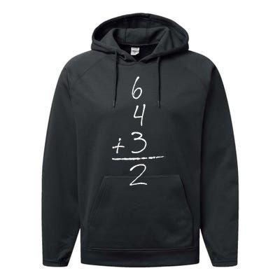 Baseball Inspired Math 6 4 3 2 Double Play Softball Performance Fleece Hoodie