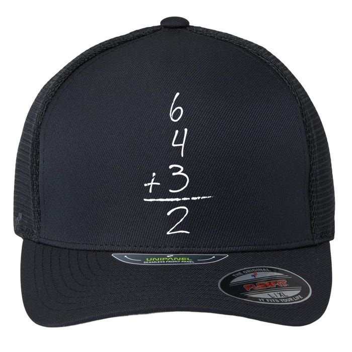 Baseball Inspired Math 6 4 3 2 Double Play Softball Flexfit Unipanel Trucker Cap