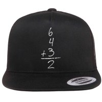 Baseball Inspired Math 6 4 3 2 Double Play Softball Flat Bill Trucker Hat