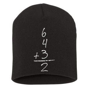 Baseball Inspired Math 6 4 3 2 Double Play Softball Short Acrylic Beanie