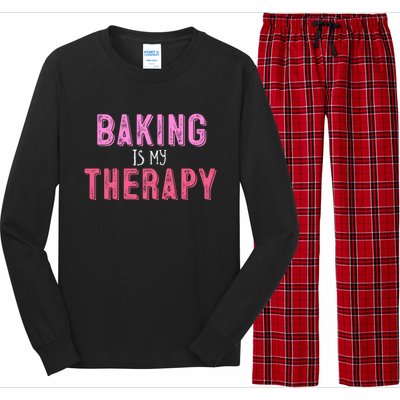 Baking Is My Therapy Great Gift Long Sleeve Pajama Set