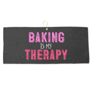 Baking Is My Therapy Great Gift Large Microfiber Waffle Golf Towel