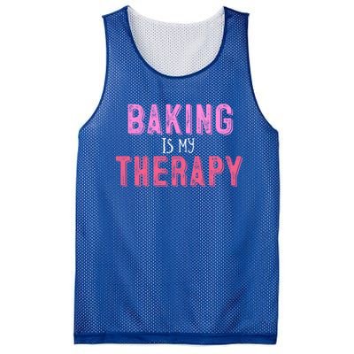 Baking Is My Therapy Great Gift Mesh Reversible Basketball Jersey Tank