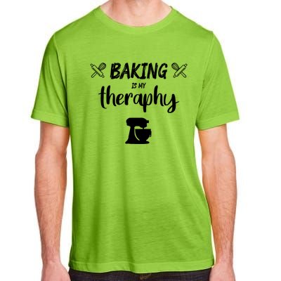 Baking Is My Therapy Cute Baker Biscuit Baking Culinary Gift Adult ChromaSoft Performance T-Shirt